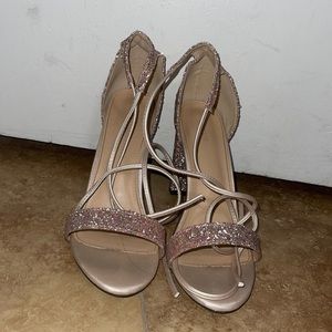 Rose gold sparkly heels